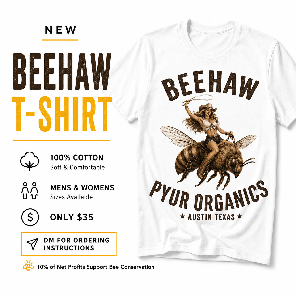 BEEHAW Unisex Graphic T-Shirt | Premium 100% Cotton - Western Bee Tee