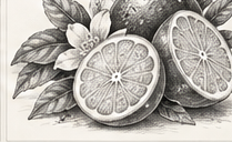PYUR ORGANICS Journal graphite illustration