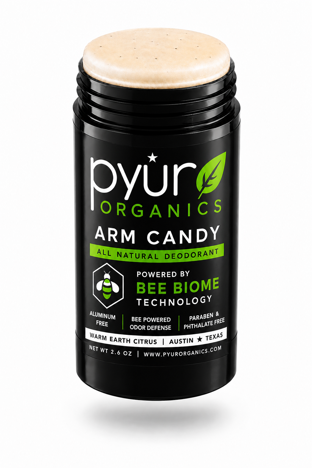 Pyur Organics Arm Candy™ All-Natural Deodorant | Organic Vanilla | Warm Earth Citrus