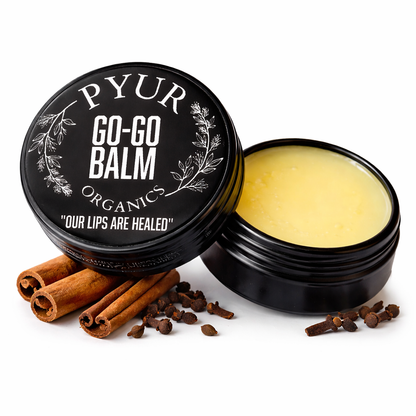 Go-Go Balm - Tallow Lip Balm - All Natural Organic - Bee Pollen Infused - Cinnamon / Clove - “Our Lips Are Healed”