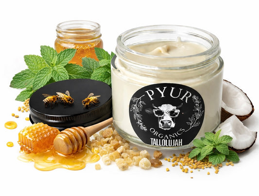 Tallolujah Balm - Certified Organic Tallow - Raw Honey - Coconut Oil - Bee Pollen - Frankincense & Peppermint **Proprietary Blend**