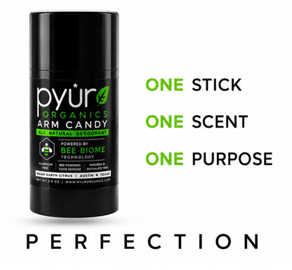 Pyur Organics Arm Candy™ All-Natural Deodorant | Organic Vanilla | Warm Earth Citrus