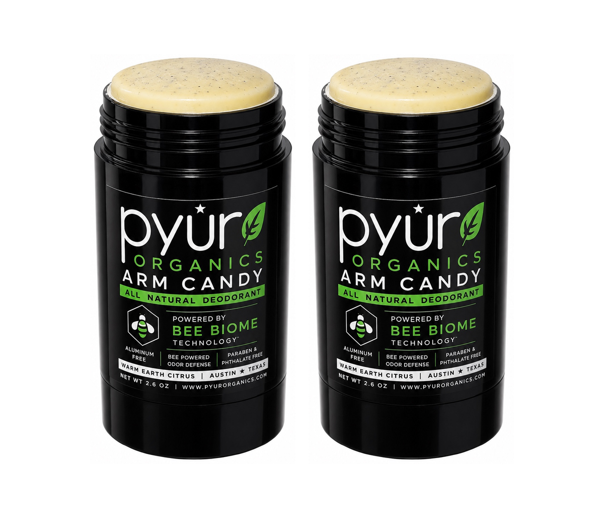 PYUR ORGANICS Arm Candy Duo — 2 deodorant sticks